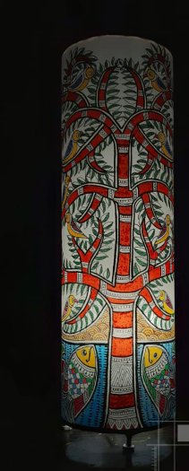 Handpainted Madhubani lampshade
