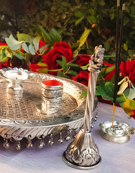 Set of 9 pieces aarti plate set