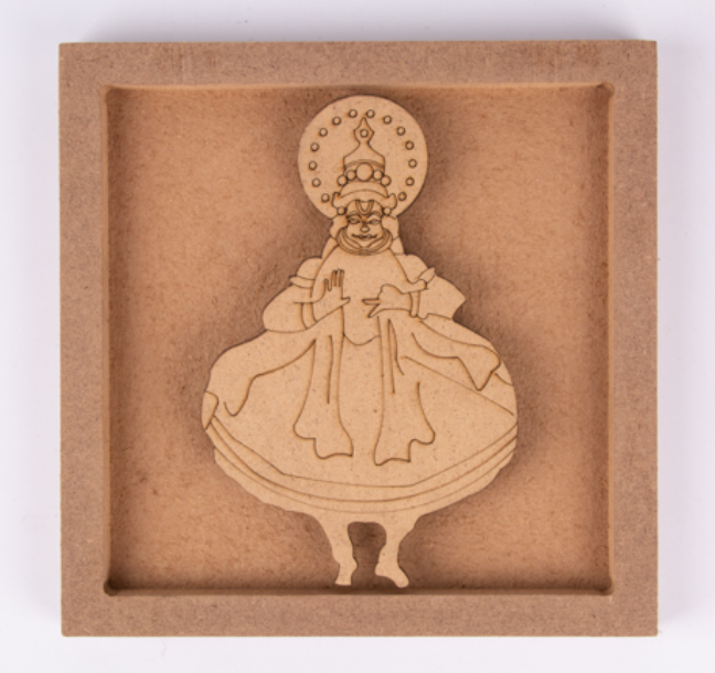 Set of 2 MDF Cutouts wall plate - Kuchipudi dance form and Sleeping Buddha