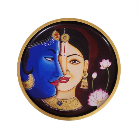 shri krishna radha pichwai wall plate