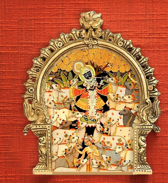 Ethnic Indian Art - Brass Prabhavali - Indian deity-D13