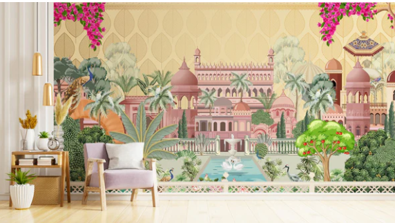 indian print wall paper
