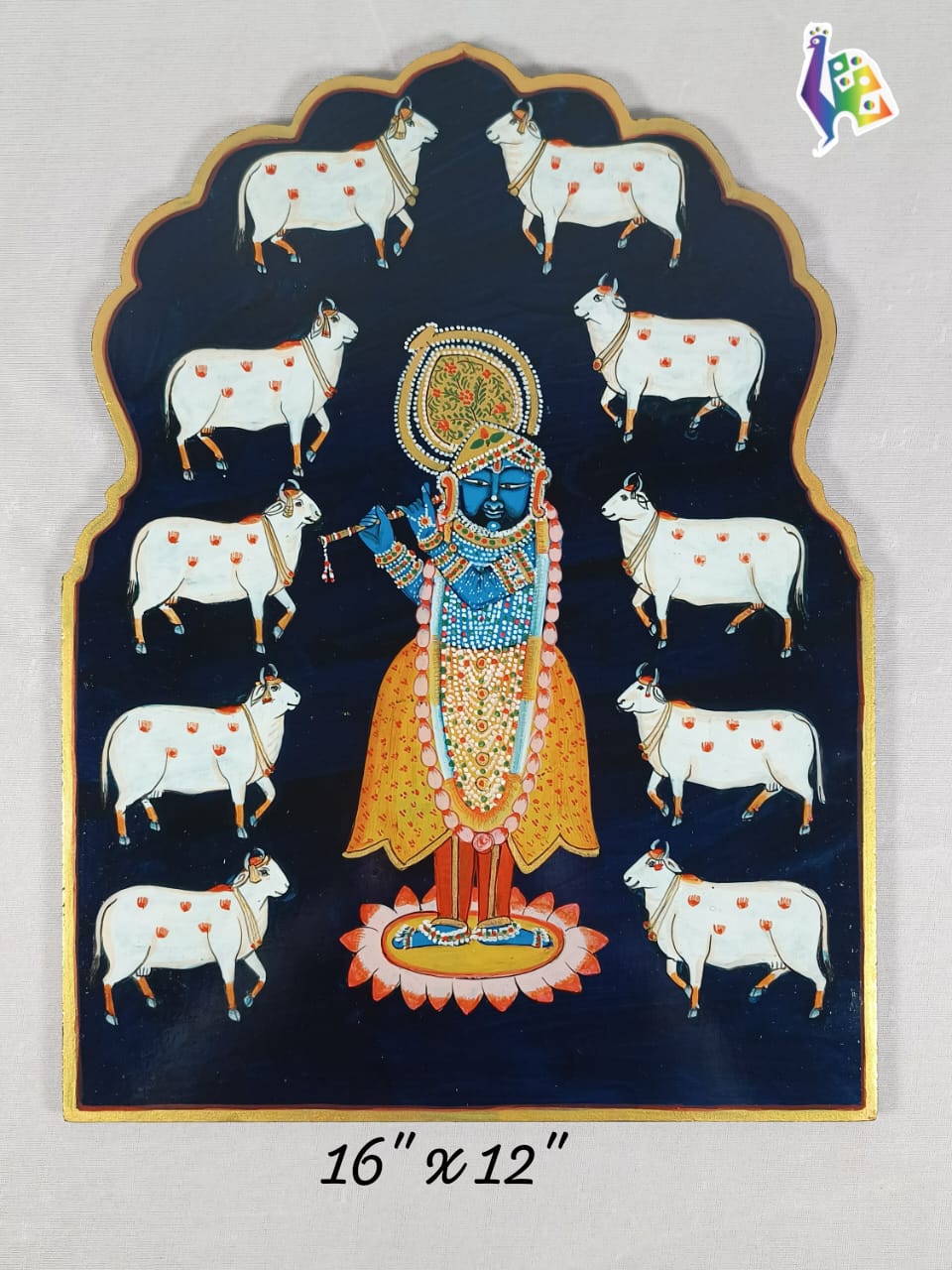 Krishna Wall plate pichwai art