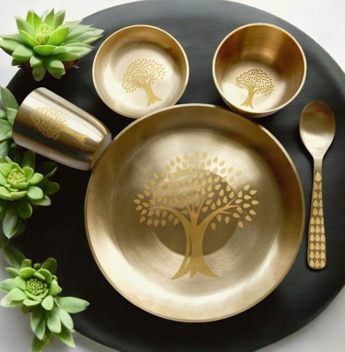 Kansa/Bronze Thali set - 8 inch