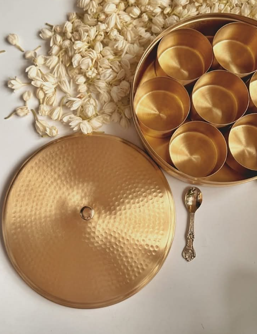 Hammered Brass masala box