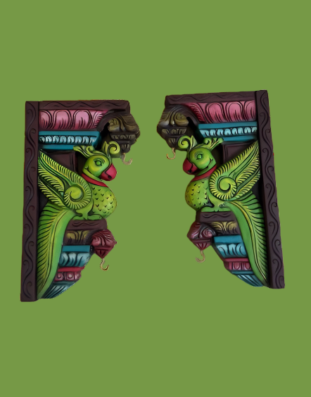 Ring Neck Parrot Wall Bracket pair