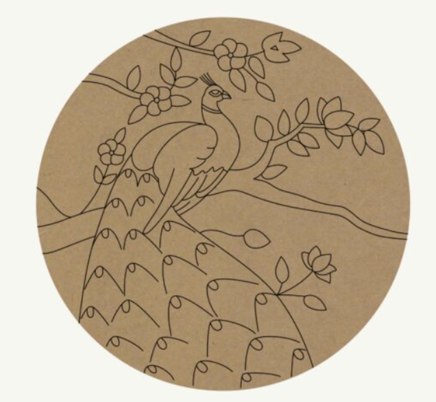 MDF Cutouts premarked peacock