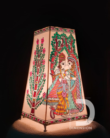 Shri Radha Krishna handpainted lampshade