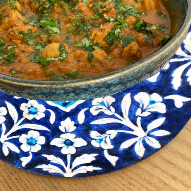 Blue Pottery Trivet - Dark Blue