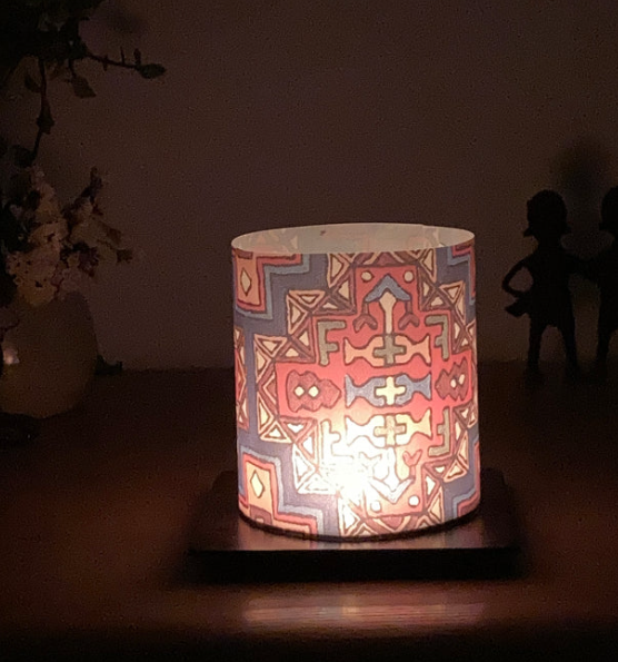 Kashmir Aari art inspired tea light lamp