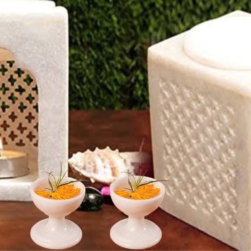 Marble Jaali Tealight holder Marble tealight diffuser with marble diya