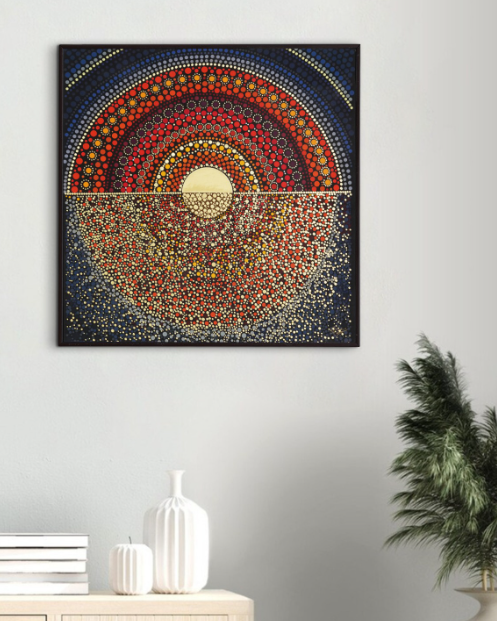 Stylish Dot Wall Painting with a frame