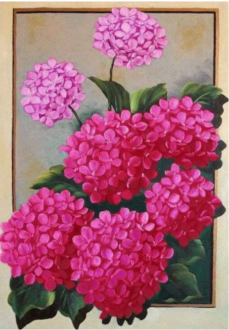 HandPainted art work on GSM paper -Germanium Flower bush