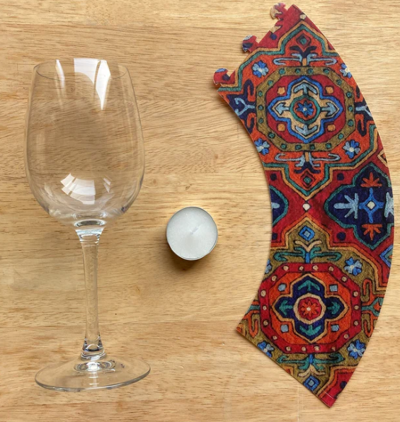 Aari Carpet details inspired wine glass shade