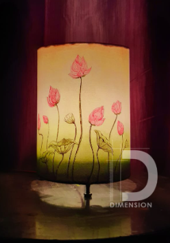 Handpainted Lotus lampshade