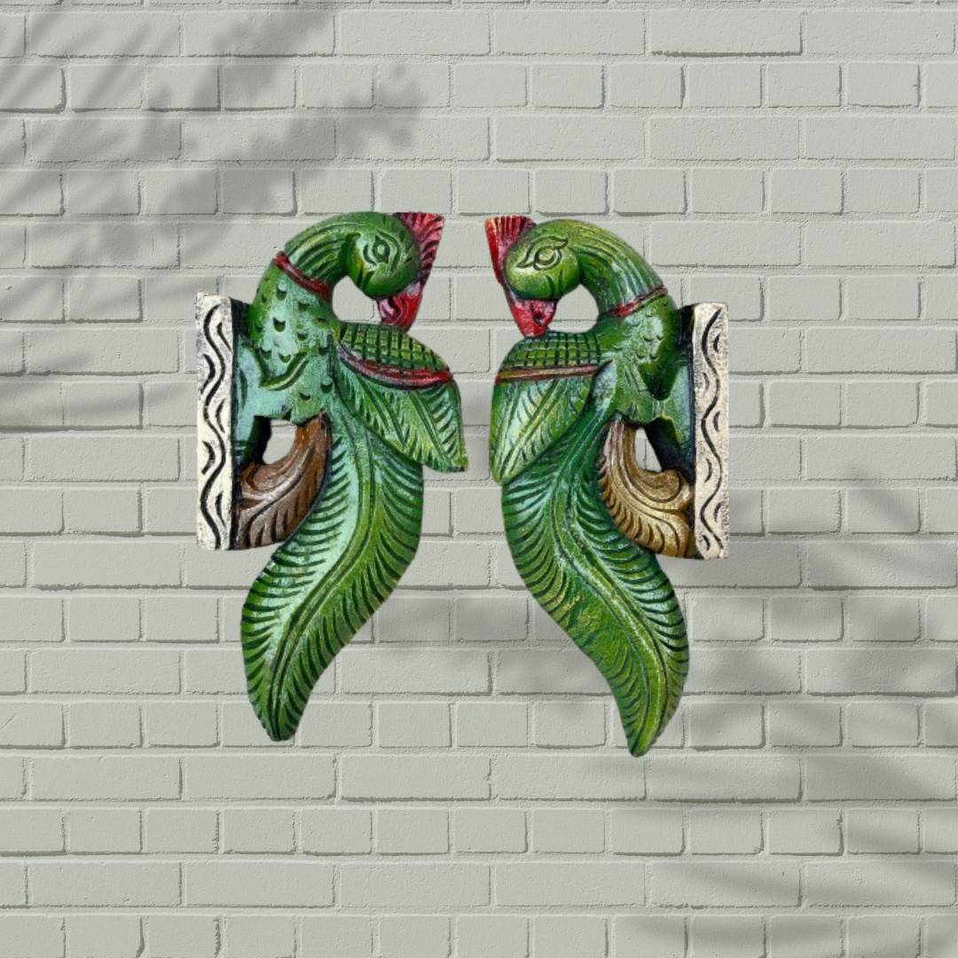 Mini Ring Neck Parrot Wall Bracket Pair