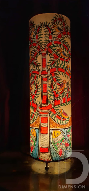 Handpainted Madhubani lampshade