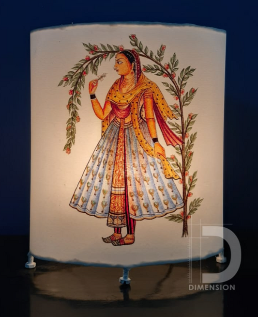 Mughal inspired handpainted lampshade