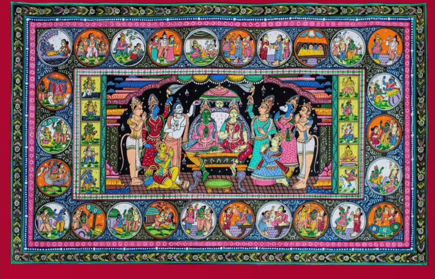 Lord Ram Pattachitra Art Canvas for wall decor