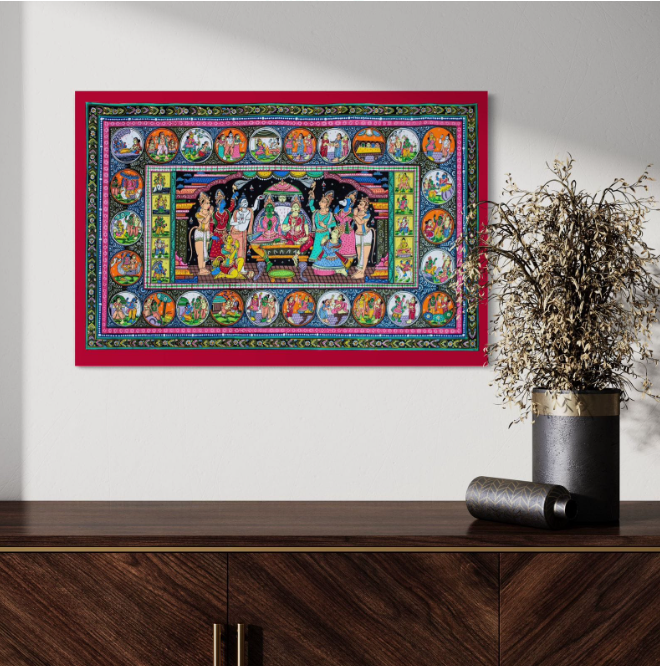 Life of Lord Ram Pattachitra Art Canvas for wall decor