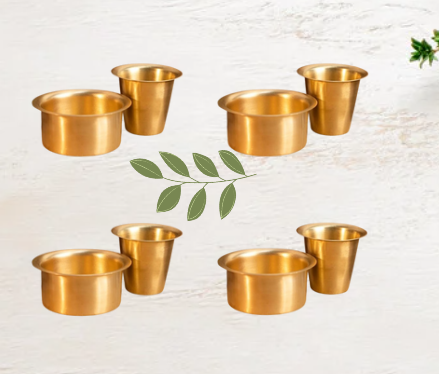 Set of 4 Brass Traditional Filter Coffee set