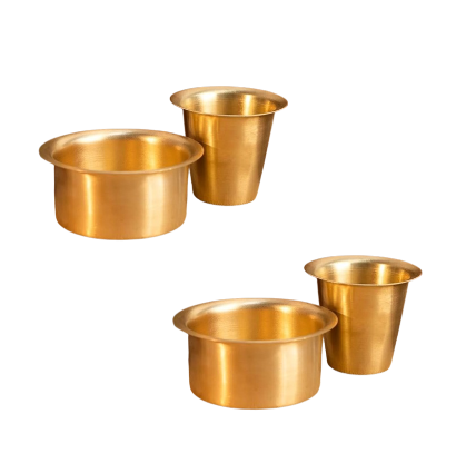 Set of 2 Traditional Filter Coffee set in brass