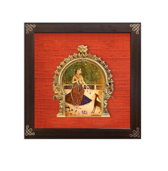 Ethnic Indian Art - Brass Prabhavali -D4