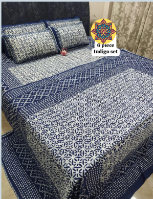 indigo handblock print bedding set