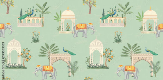 mughal wall paper