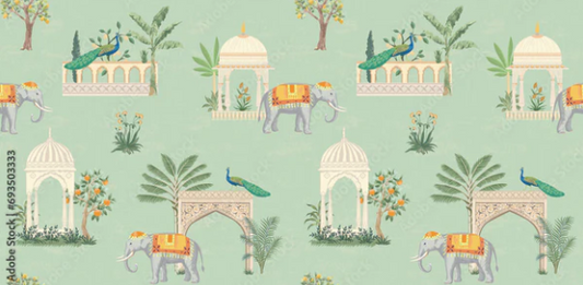 mughal wall paper