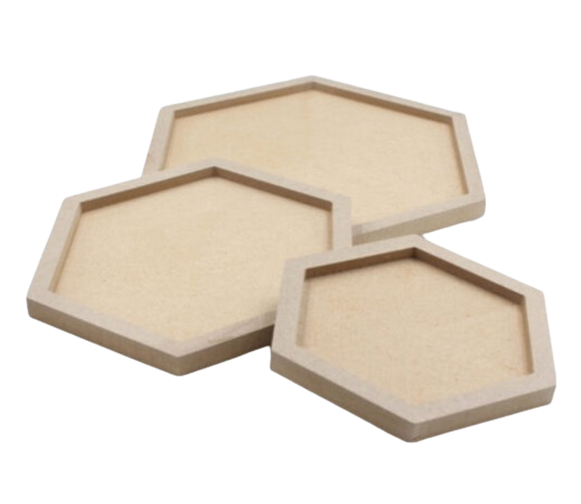 MDF Cutouts wall plate - Hexagon