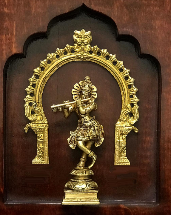 wooden Krishna wall frame