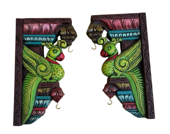 Ring Neck Parrot Wall Bracket Pair