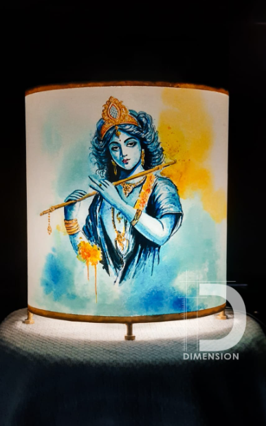 Lord Krishna handpainted lampshade