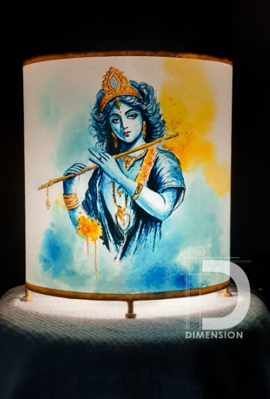 Lord Krishna handpainted lampshade