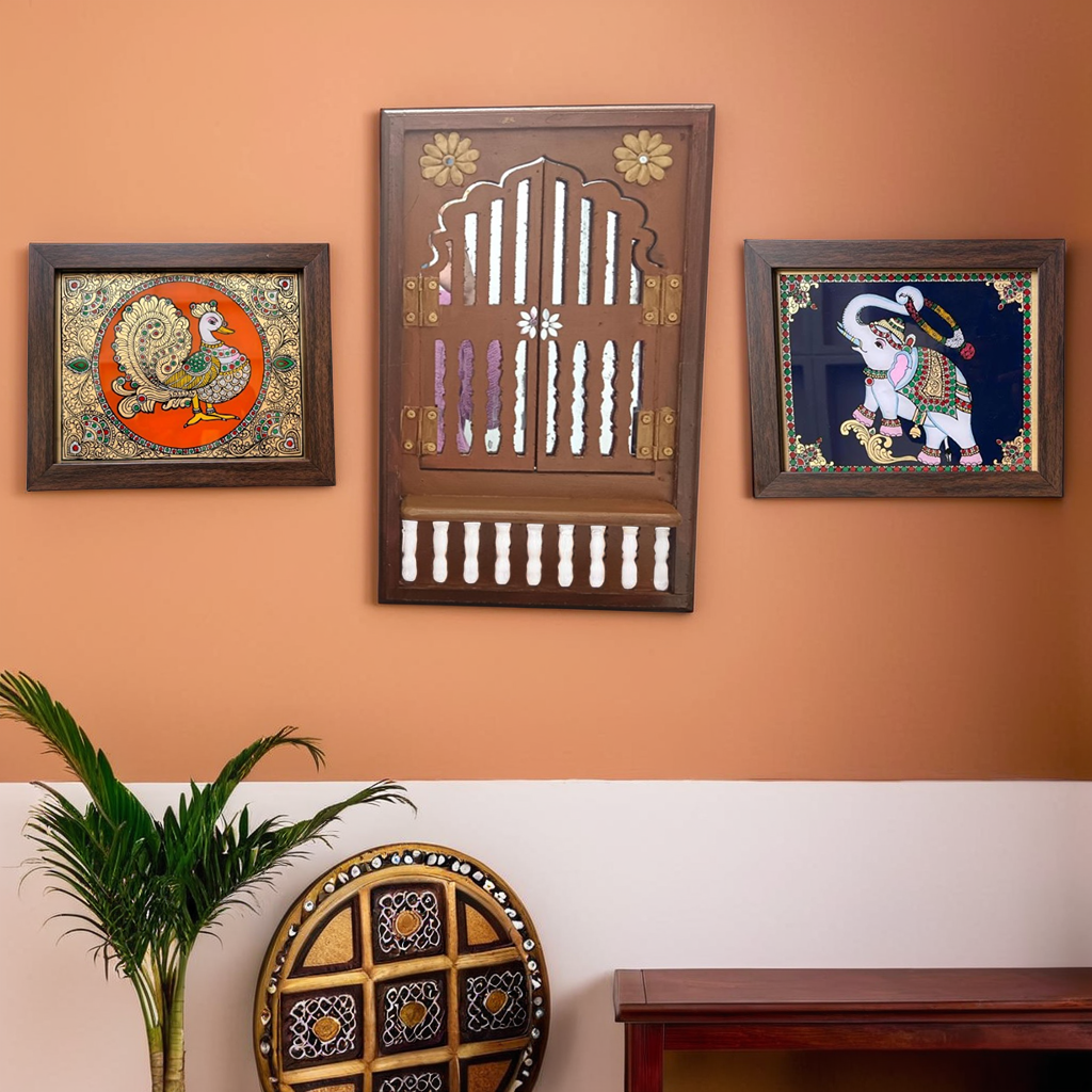 Jharokha arch Decor with Tanjore Art