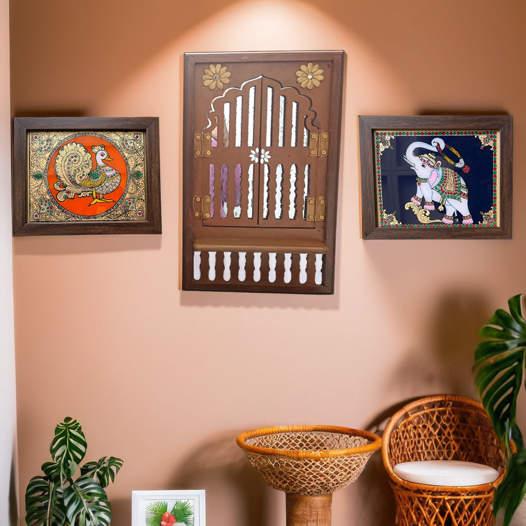 Jharokha arch Decor with Tanjore Art