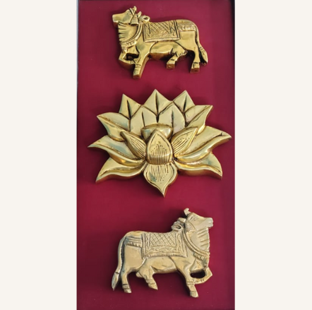 Pichwai brass wall art