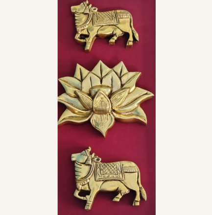 Pichwai brass wall art