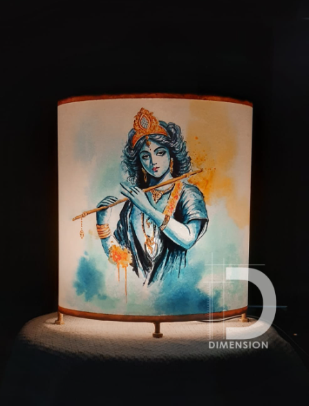 Lord Krishna handpainted lampshade