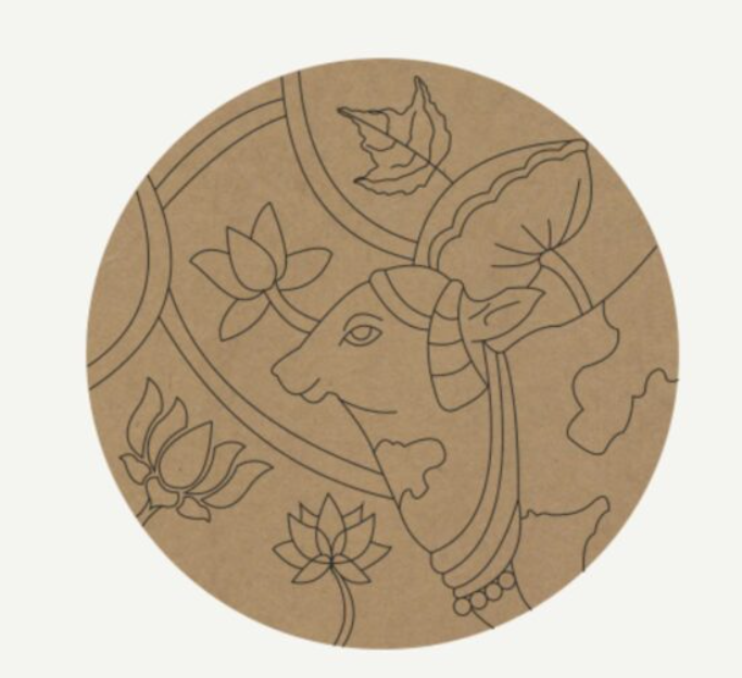 MDF Premarked Pichwai cow wall art frame