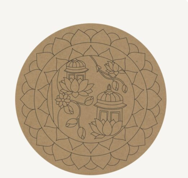 MDF Premarked wall frame - temple