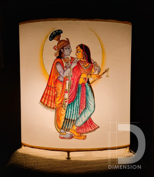 Radha Krishna handpainted lampshade