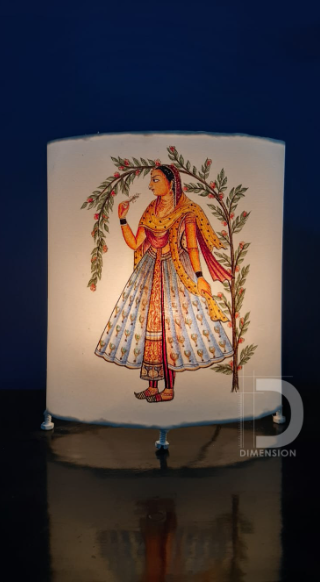 Mughal inspired handpainted lampshade