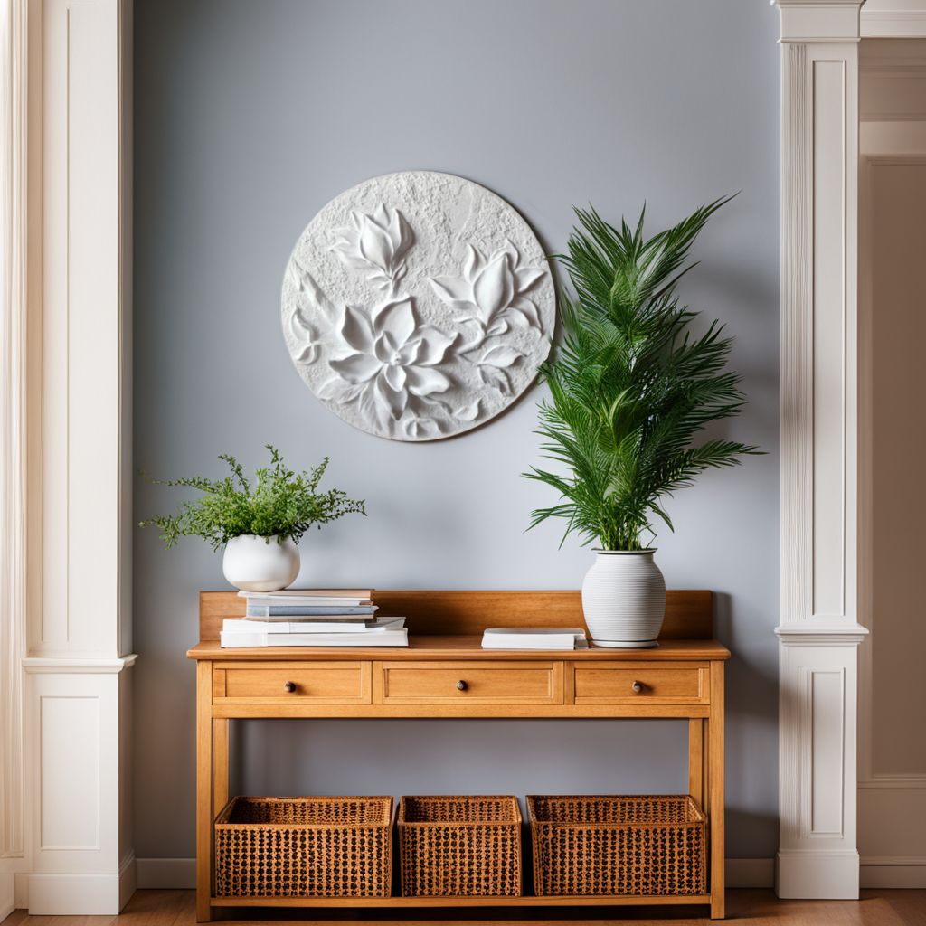 Textured wall art- 3 dimensional art work - Lotus Flower