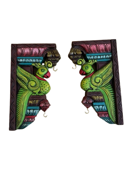 Ring Neck Parrot Wall Bracket Pair